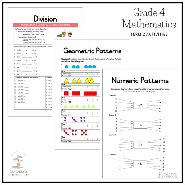 Grade 4 Mathematics Term 2 2026 Planning & Activities – teacherslighthouse