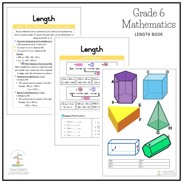 Grade 6 Mathematics Term 3 2026 Length Book – teacherslighthouse