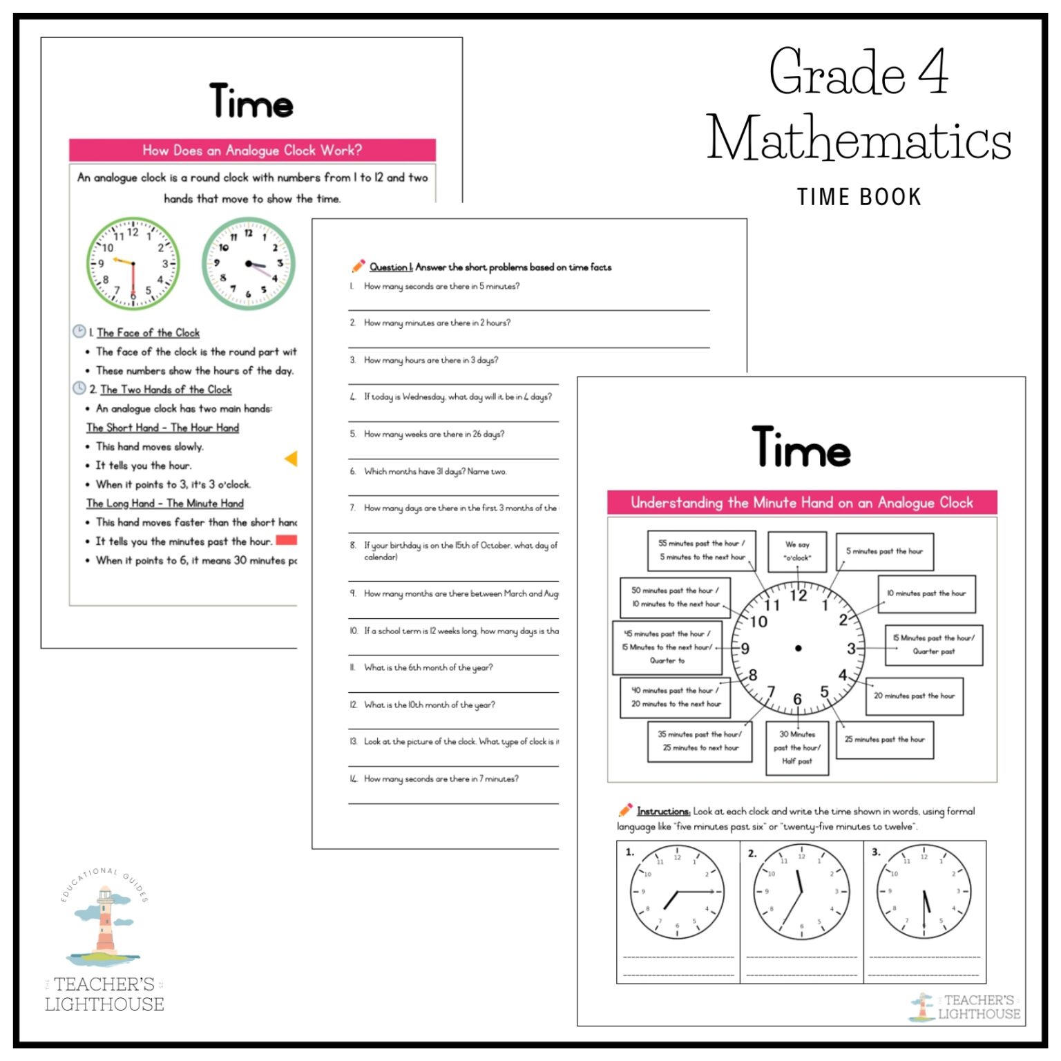 Grade 4 Mathematics Term 4 2026 Time Book – teacherslighthouse