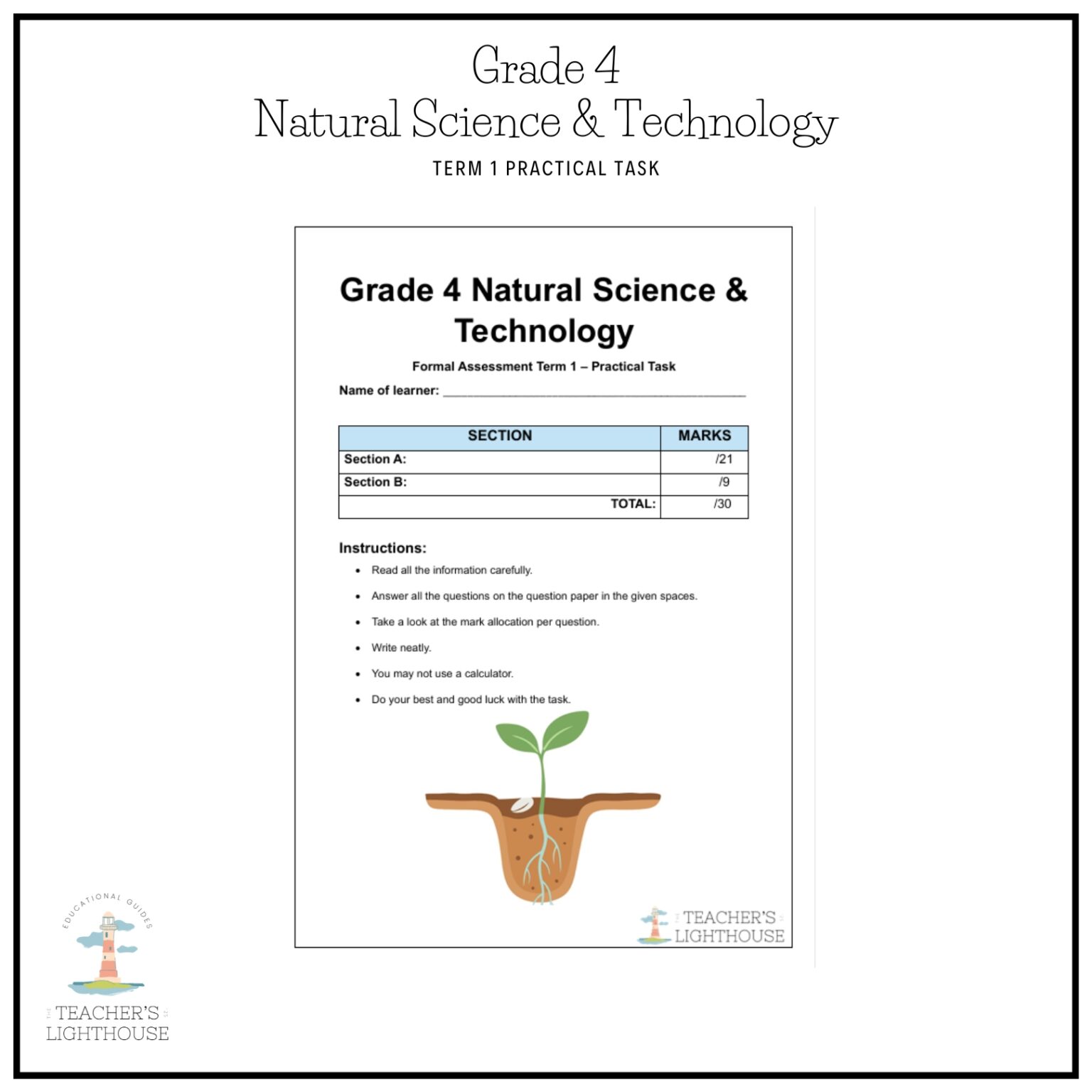 Grade 4 Natural Science & Technology Term 1 2026 Practical Task ...