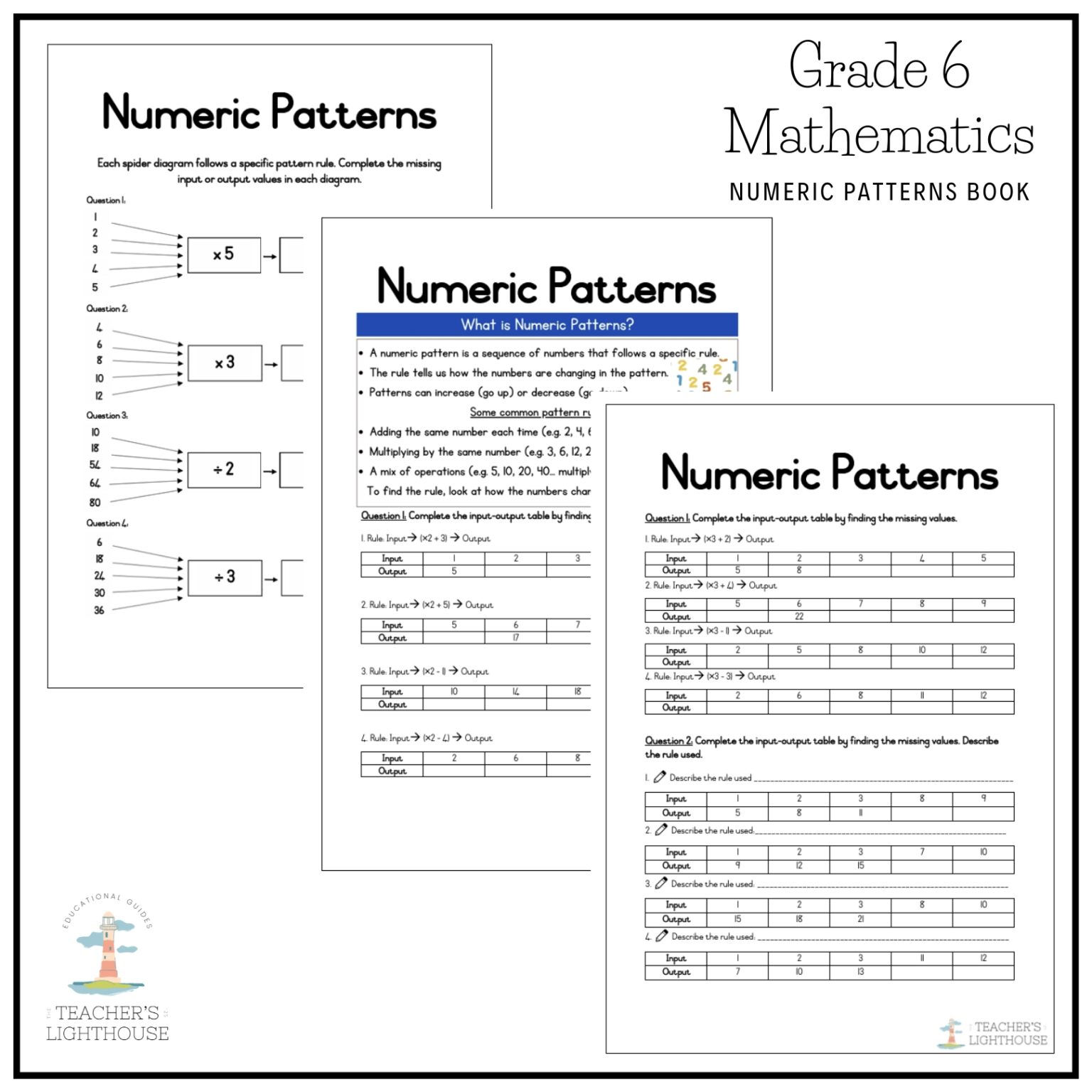 Grade 6 Mathematics Term 2 2026 Numeric Patterns Book – teacherslighthouse