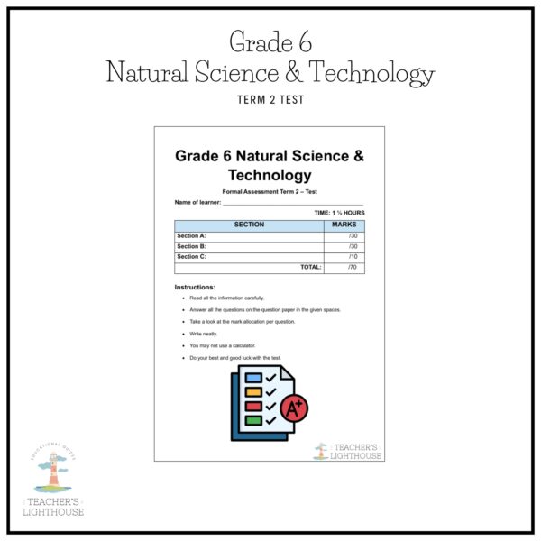 Grade 6 Natural Science & Technology Term 2 2026 Test – teacherslighthouse
